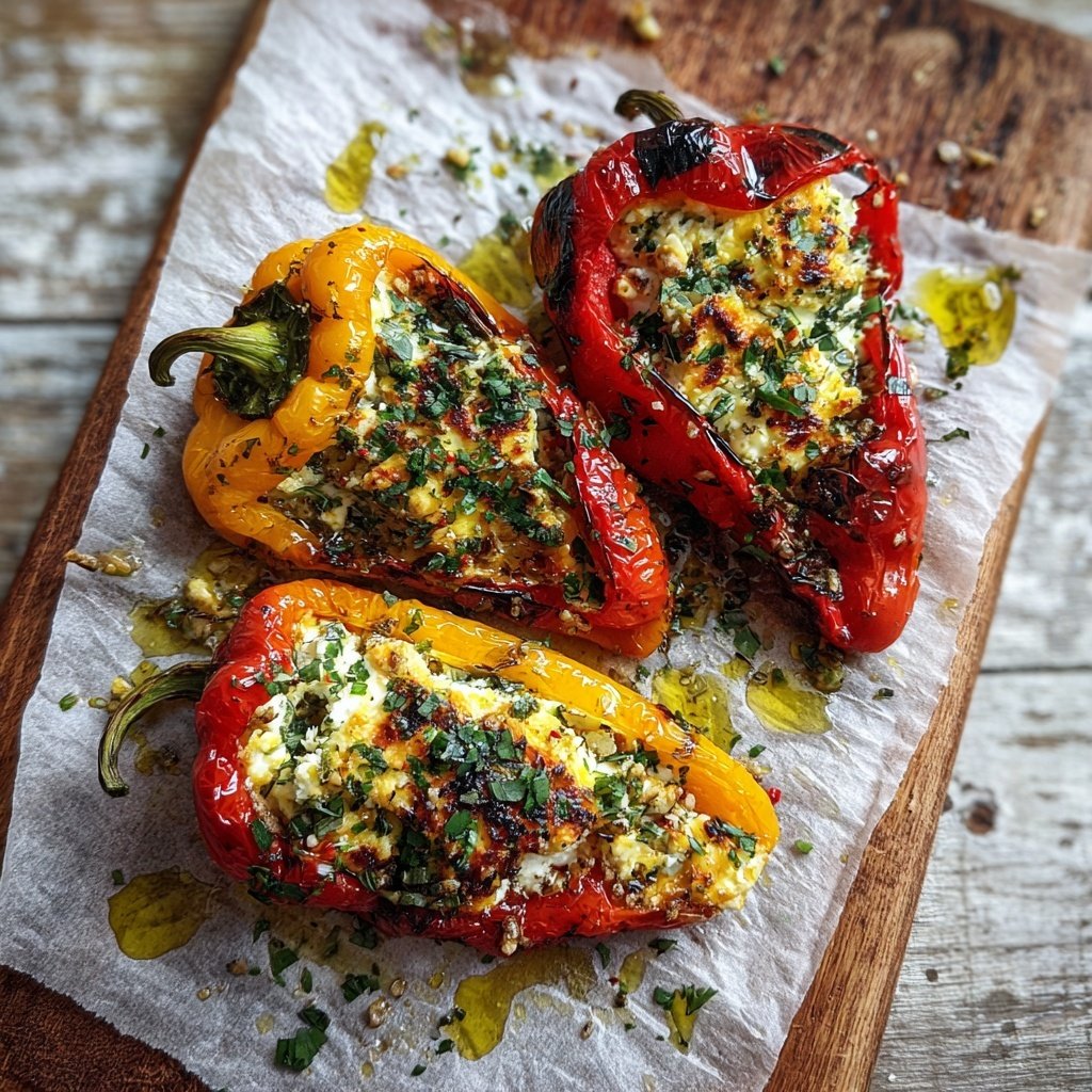 Gegrillte Paprika Mit Feta