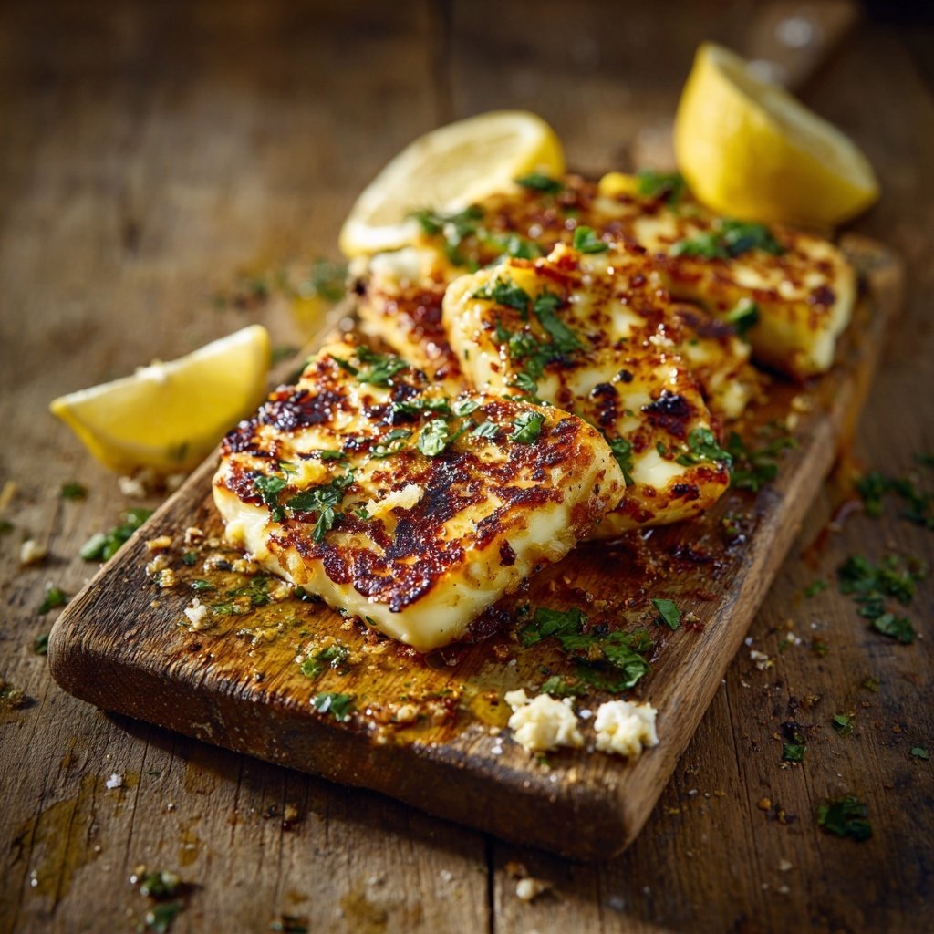 Gegrillter Halloumi Mit Zitronen Marinade