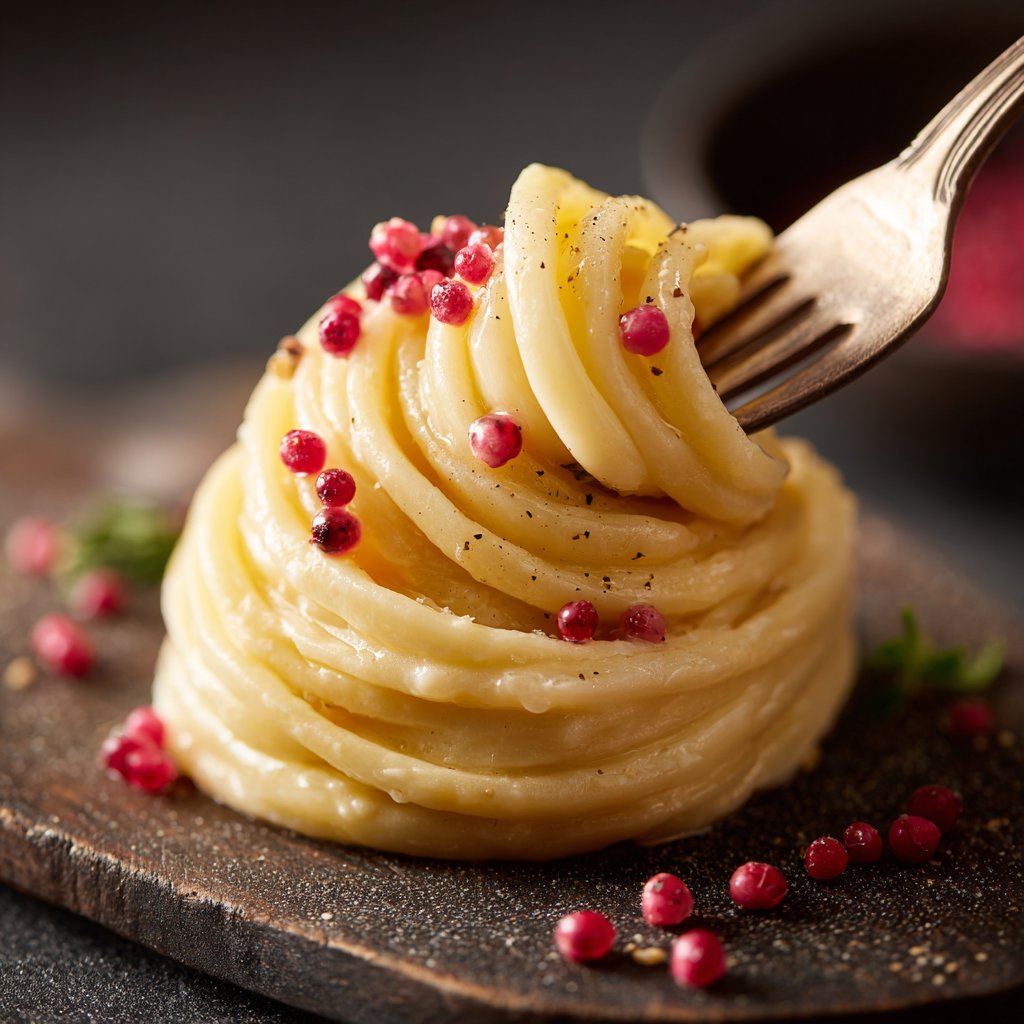 Pasta für zwei mit Sahne und rosa Pfeffer