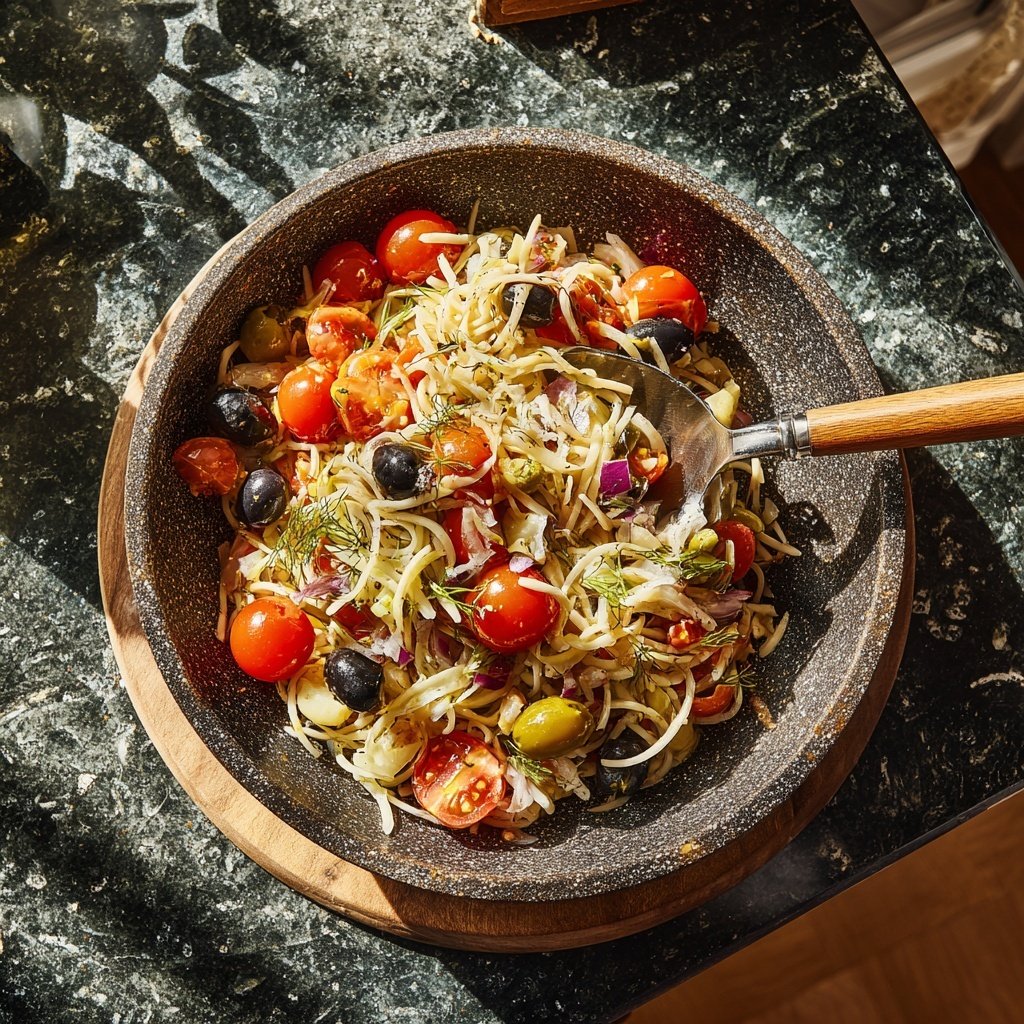 Mediterraner Nudelsalat Mit Fenchel